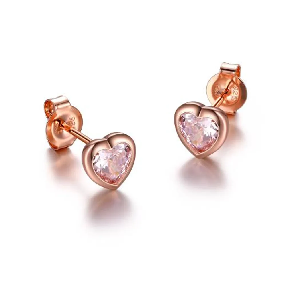 Reign Pink Heart Studs