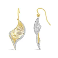 10K Yellow & White Gold Drop Earrings