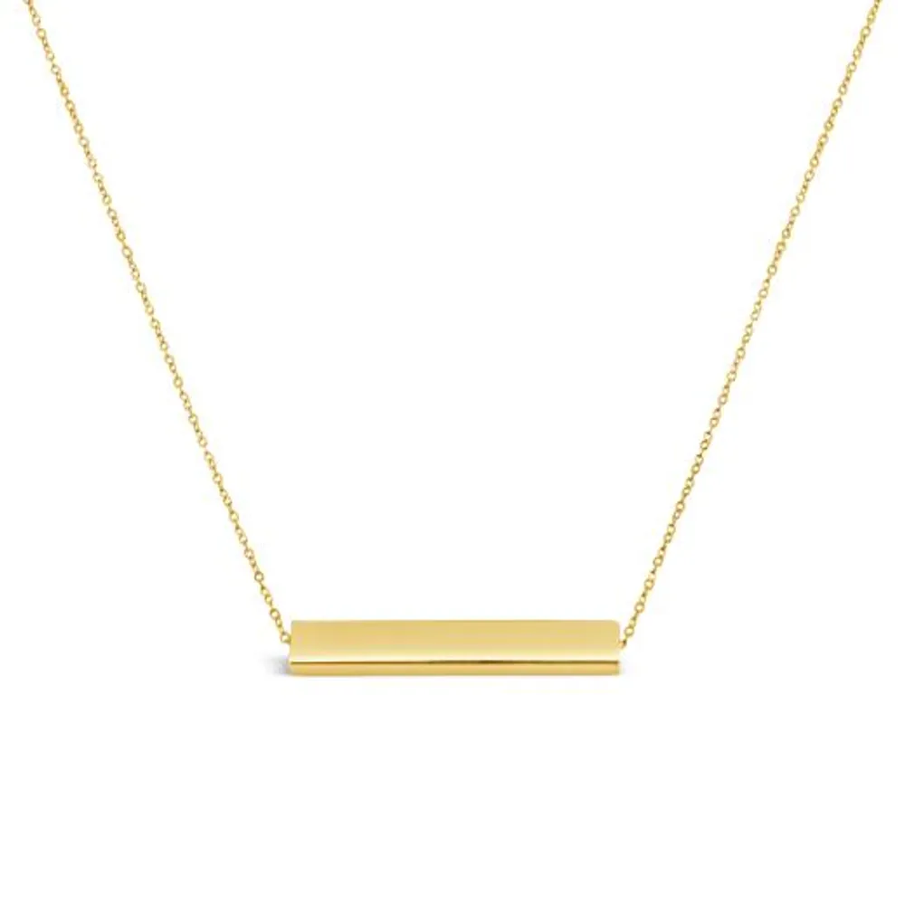 10K Yellow Gold 18" Gold Bar Necklace