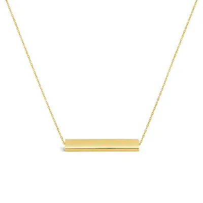 10K Yellow Gold 18" Gold Bar Necklace