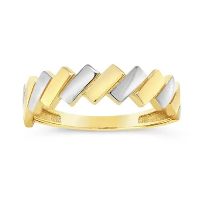 10K Yellow & White Gold Bar Ring