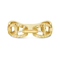 10K Yellow Gold Diamond Cut Link Ring