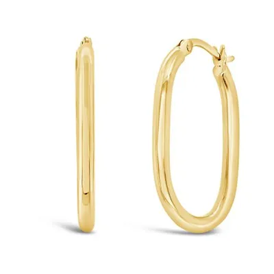 10K Gold Oval Hoop Earrings