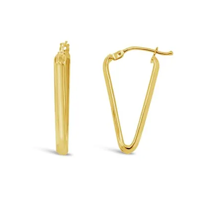 10K Gold Triangle Hoop Earrings