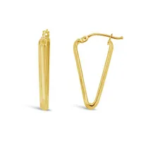 10K Yellow Gold Triangle Hoop Earrings