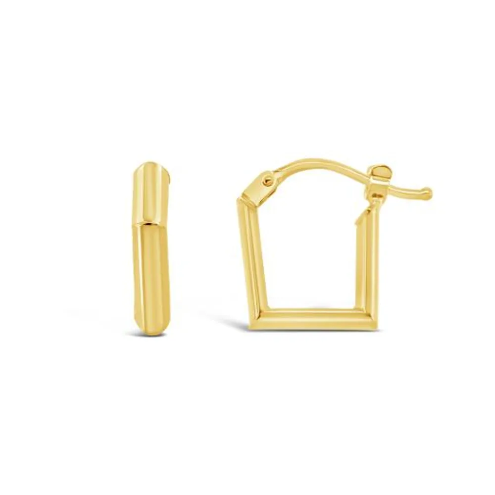 10K Yellow Gold Square Hoop Earrings
