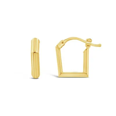 10K Yellow Gold Square Hoop Earrings