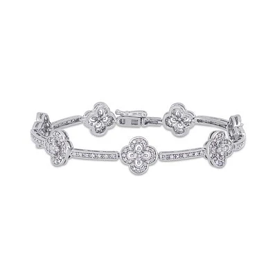 Julianna B Sterling Silver 1.98CTW Diamond Station Bracelet