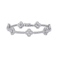 Julianna B Sterling Silver 1.98CTW Diamond Station Bracelet