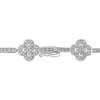 Julianna B Sterling Silver 1.98CTW Diamond Station Bracelet