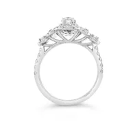 Diamond Revelations 14K White Gold 0.95CTW Oval Diamond Bridal Ring