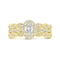 Diamond Revelations 14K Yellow Gold 1.00CTW Oval Diamond Bridal Ring