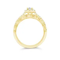 Diamond Revelations 14K Yellow Gold 1.00CTW Oval Diamond Bridal Ring