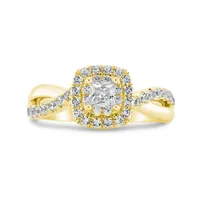 Diamond Revelations 14K Yellow Gold 0.80CTW Princess Cut Bridal Ring
