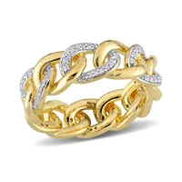 Julianna B Yellow Plated Sterling Silver 0.25CTW Diamond Link Ring