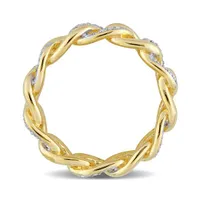 Julianna B Yellow Plated Sterling Silver 0.25CTW Diamond Link Ring