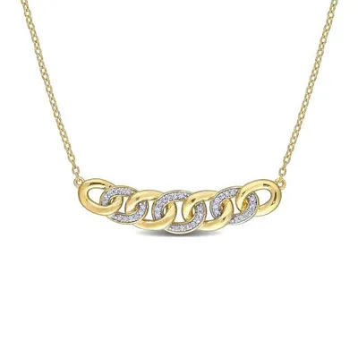 Julianna B Yellow Plated Sterling Silver 0.15CTW Diamond Link Necklace