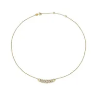 Julianna B Yellow Plated Sterling Silver 0.15CTW Diamond Link Necklace