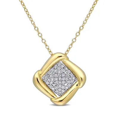 Julianna B Yellow Sterling Silver 0.20CTW Diamond Cluster Pendant