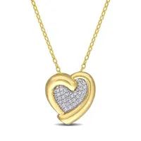 Julianna B Yellow Plated Sterling Silver 0.15CTW Diamond Heart Pendant