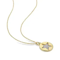 Julianna B Yellow Plated Sterling Silver Diamond Star Pendant
