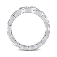 Julianna B Sterling Silver 0.11CTW Diamond Link Ring