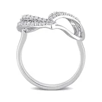 Julianna B Sterling Silver 0.20CTW Diamond Heart Ring