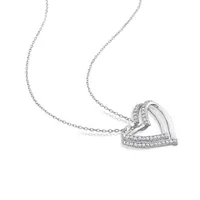 Julianna B Sterling Silver 0.20CTW Diamond Heart Pendant