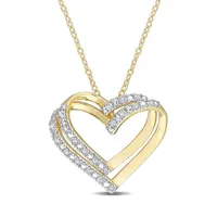 Julianna B Yellow Plated Sterling Silver 0.20CTW Diamond Heart Pendant