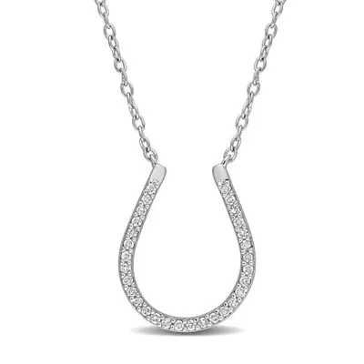 Julianna B Sterling Silver 0.15CTW Diamond Horseshoe Necklace