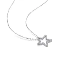 Julianna B Sterling Silver 0.20CTW Diamond Star Pendant