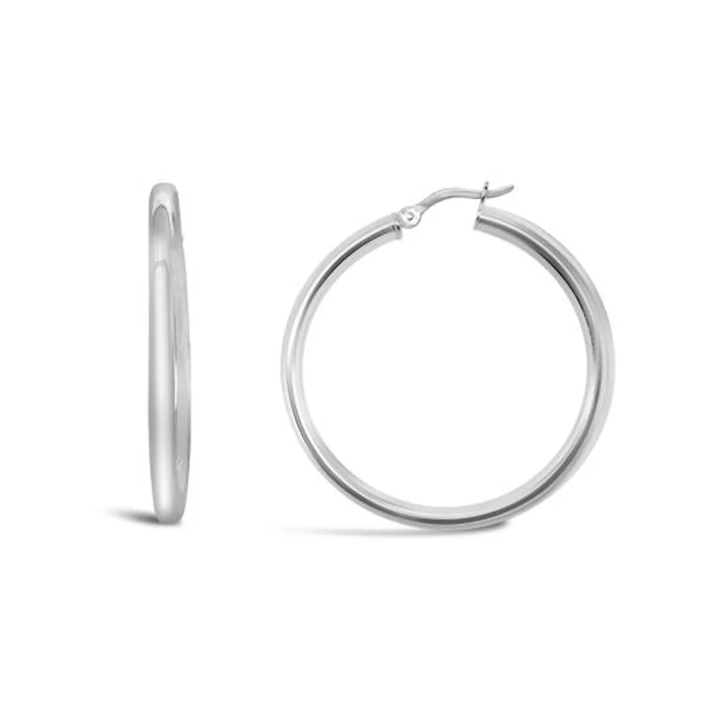 Sterling Silver 40mm Hoop Earring