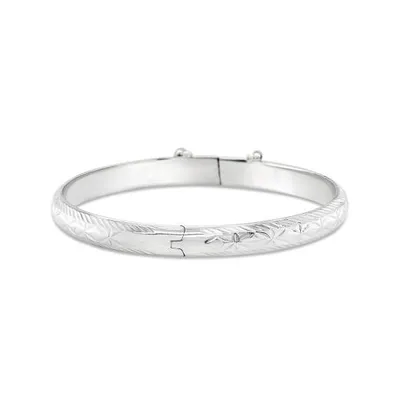 Sterling Silver Diamond Cut Bangle