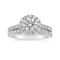 New Brilliance 14K White Gold Lab Grown 2.25CTW Diamond Bridal Set