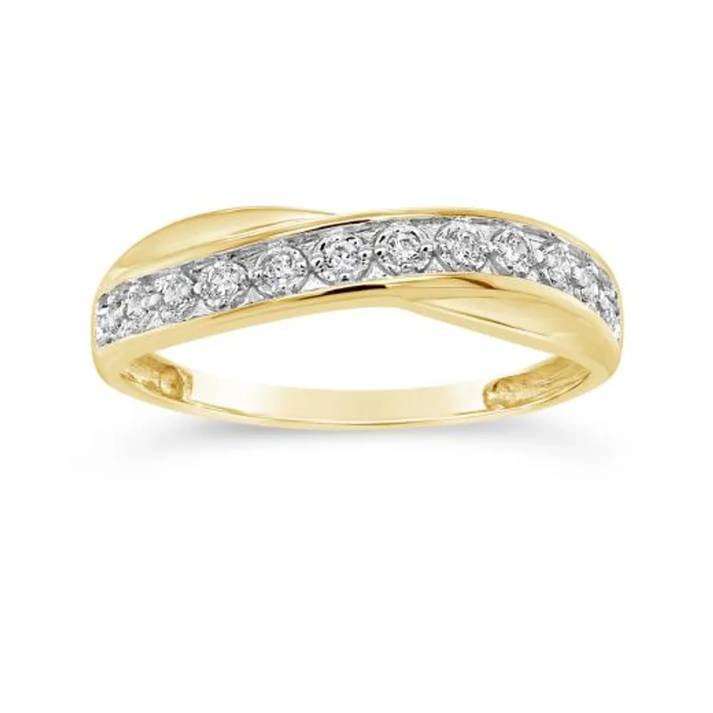 10K Yellow Gold 0.10CTW Diamond Band