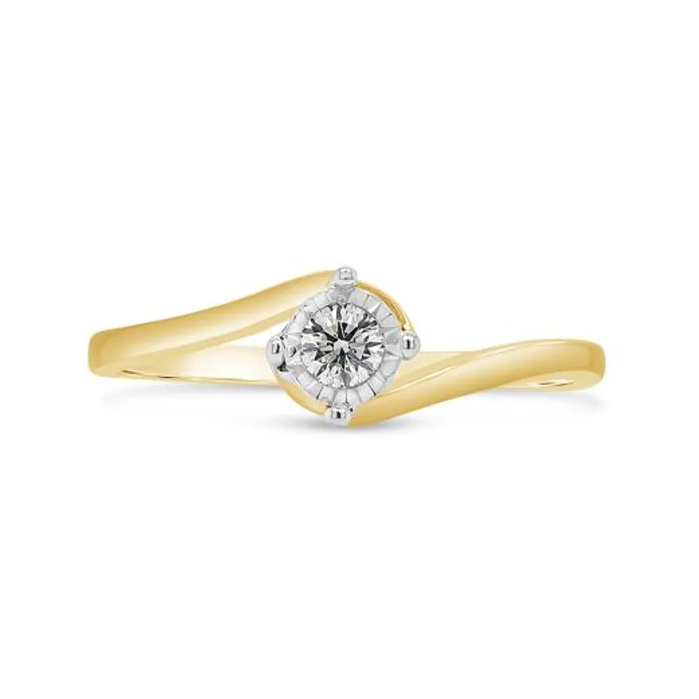 10K Yellow Gold 0.10CT Diamond Promise Ring