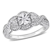 Julianna B Sterling Silver 0.19CTW Diamond Fashion Ring