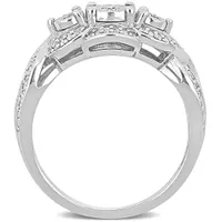 Julianna B Sterling Silver 0.19CTW Diamond Fashion Ring