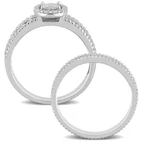 Julianna B Sterling Silver 0.33CTW Diamond Bridal Set