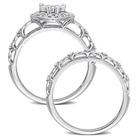 Julianna B Sterling Silver 0.14CTW Diamond Bridal Set