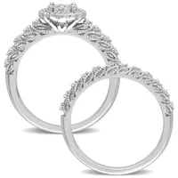 Julianna B Sterling Silver 0.24CTW Diamond Bridal Set