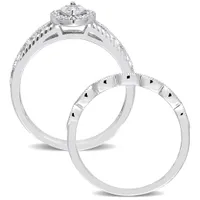 Julianna B Sterling Silver 0.22CTW Diamond Bridal Set