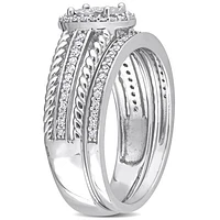 Julianna B Sterling Silver 0.33CTW Diamond Bridal Set