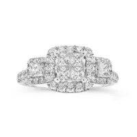 14K White Gold 1.50CTW Diamond Princessa Bridal Ring