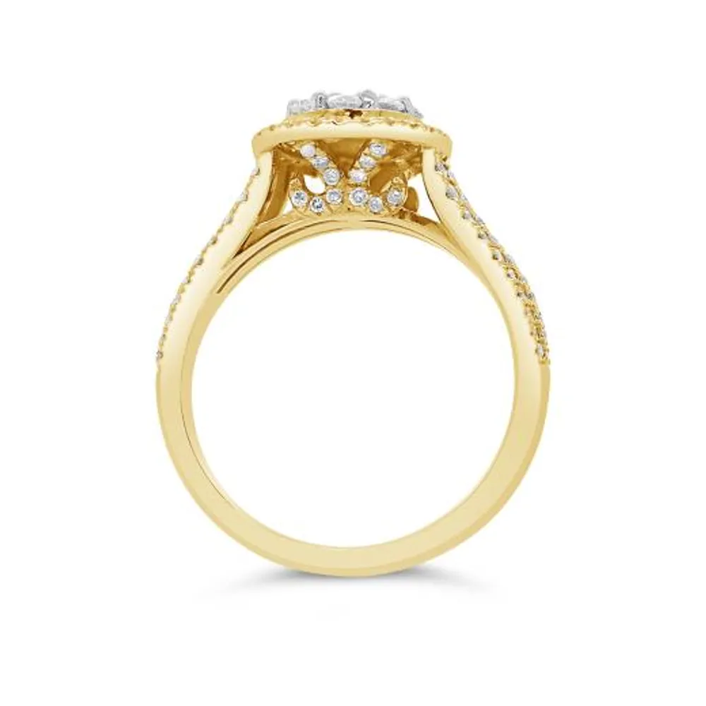 10K Yellow Gold 1.00CTW Diamond Bridal Ring