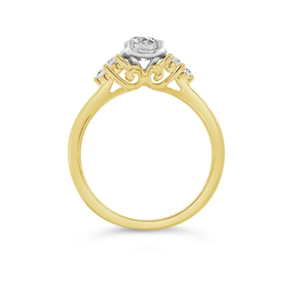 Glacier Fire 14K Yellow and White Gold 0.61CTW Canadian Diamond Bridal Ring