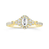 Glacier Fire 14K Yellow Gold 0.75CTW Canadian Oval Diamond Bridal Ring