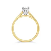 14K Yellow Gold Lab Grown 1.00CT Emerald Shaped Diamond Solitaire Ring