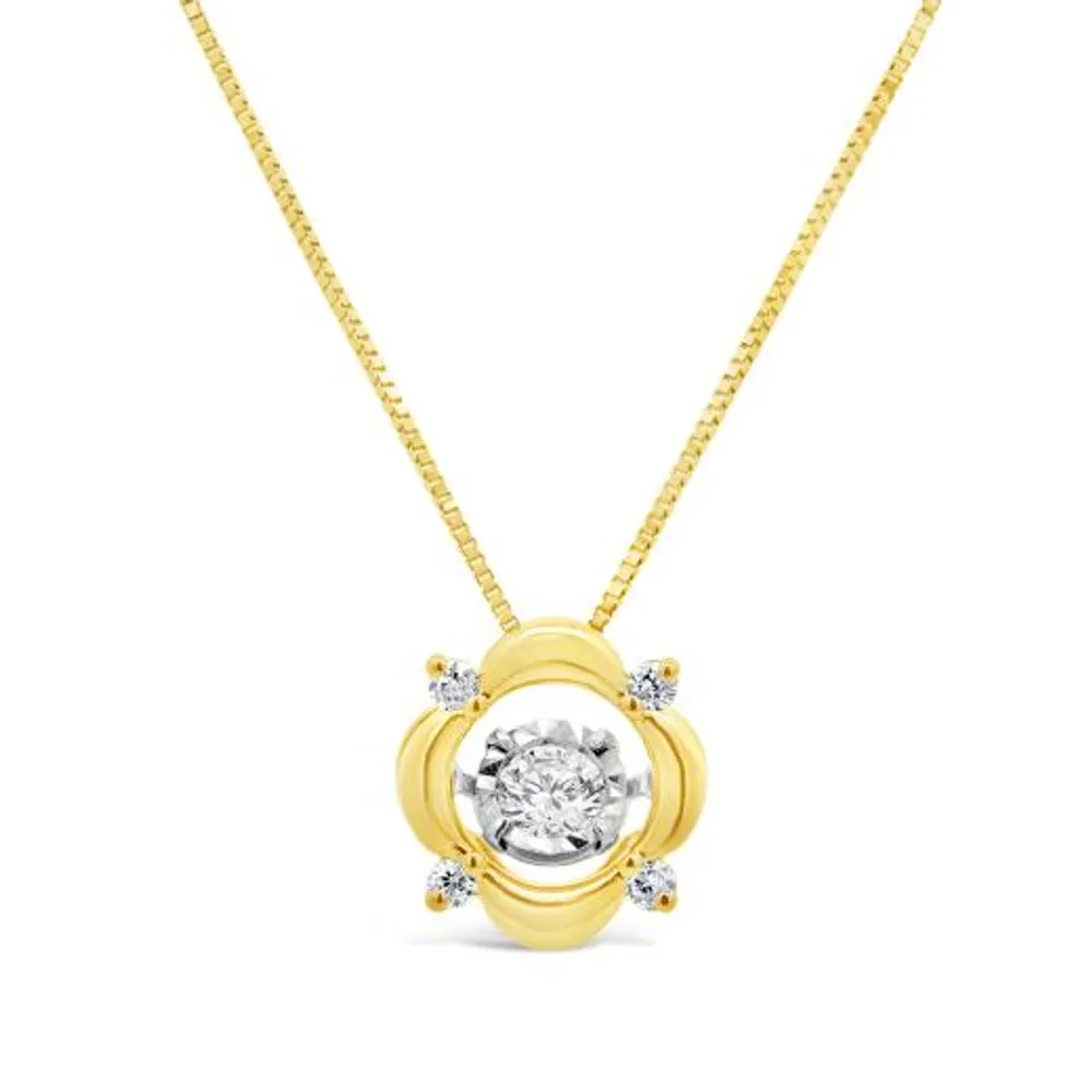 Dancing Diamonds 10K Yellow Gold Canadian 0.25CTW Diamond Pendant