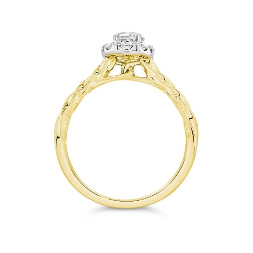 Glacier Fire 14K Yellow Gold Canadian 0.79CTW Oval Diamond Halo Ring